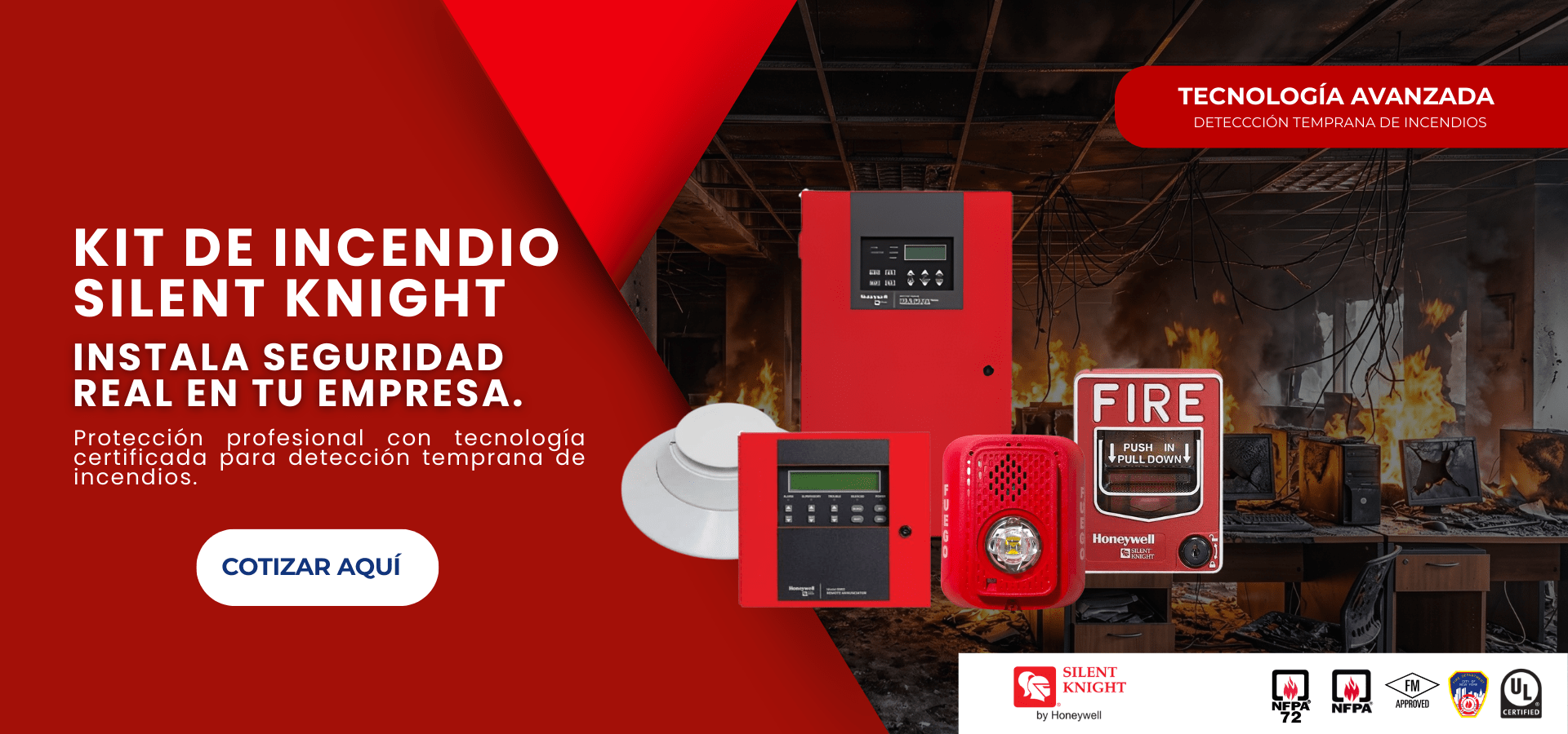 Kit de incendio Silent Knight disponible.